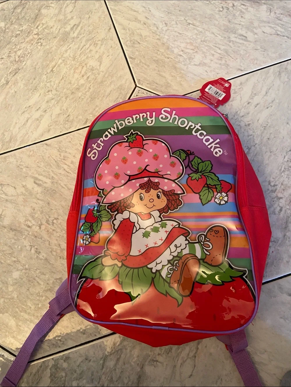 Kids Backpack - Pink & Red strawberry shortcake